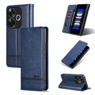 For Xiaomi Redmi Turbo 3 AZNS Magnetic Calf Texture Flip Leather Phone Case(Dark Blue) - 1