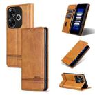 For Xiaomi Redmi Turbo 3 AZNS Magnetic Calf Texture Flip Leather Phone Case(Light Brown) - 1