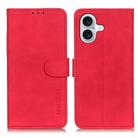 For iPhone 16 KHAZNEH Retro Texture Leather Phone Case(Red) - 1