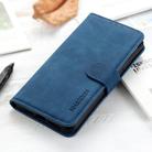 For iPhone 16 Plus KHAZNEH Retro Texture Leather Phone Case(Blue) - 2