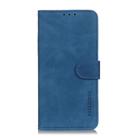 For iPhone 16 Plus KHAZNEH Retro Texture Leather Phone Case(Blue) - 3