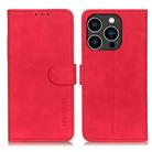 For iPhone 16 Pro KHAZNEH Retro Texture Leather Phone Case(Red) - 1