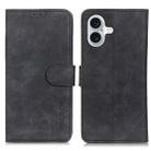 For iPhone 17 KHAZNEH Retro Texture Leather Phone Case(Black) - 1