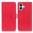 For iPhone 17 KHAZNEH Retro Texture Leather Phone Case(Red) - 1
