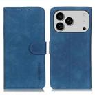 For iPhone 17 Pro KHAZNEH Retro Texture Leather Phone Case(Blue) - 1