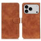 For iPhone 17 Pro Max KHAZNEH Retro Texture Leather Phone Case(Brown) - 1