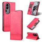 For OPPO  Reno10 AZNS Magnetic Calf Texture Flip Leather Phone Case(Red) - 1