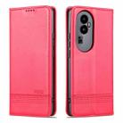 For OPPO  Reno10 AZNS Magnetic Calf Texture Flip Leather Phone Case(Red) - 2