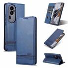 For OPPO  Reno10 AZNS Magnetic Calf Texture Flip Leather Phone Case(Dark Blue) - 1