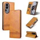 For OPPO Reno10 Pro AZNS Magnetic Calf Texture Flip Leather Phone Case(Light Brown) - 1