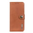 For iPhone 16 KHAZNEH Cowhide Texture Horizontal Flip Leather Phone Case(Brown) - 3