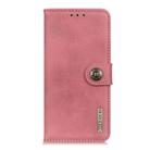 For iPhone 16 Plus KHAZNEH Cowhide Texture Horizontal Flip Leather Phone Case(Pink) - 3