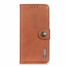 For iPhone SE 2024 KHAZNEH Cowhide Texture Horizontal Flip Leather Phone Case(Brown) - 3