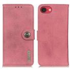 For iPhone SE 2024 KHAZNEH Cowhide Texture Horizontal Flip Leather Phone Case(Pink) - 1