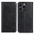 For iPhone 16 Pro Max Magnetic Crazy Horse Texture Horizontal Flip Leather Phone Case(Black) - 1