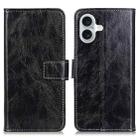 For iPhone 17 Retro Crazy Horse Texture Horizontal Flip Leather Phone Case(Black) - 1