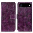 For iPhone 17 Air Retro Crazy Horse Texture Horizontal Flip Leather Phone Case(Purple) - 1