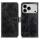 For iPhone 17 Pro Retro Crazy Horse Texture Horizontal Flip Leather Phone Case(Black) - 1