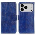 For iPhone 17 Pro Retro Crazy Horse Texture Horizontal Flip Leather Phone Case(Blue) - 1