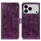 For iPhone 17 Pro Max Retro Crazy Horse Texture Horizontal Flip Leather Phone Case(Purple) - 1