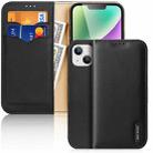 For iPhone 15 Plus DUX DUCIS Hivo Series Cowhide + PU + TPU Flip Phone Case(Black) - 1