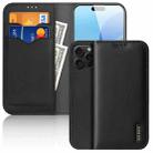 For iPhone 16 Pro Max DUX DUCIS Hivo Series Cowhide + PU + TPU Flip Phone Case(Black) - 1