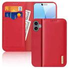 For iPhone 16 Plus DUX DUCIS Hivo Series Cowhide + PU + TPU Flip Phone Case(Red) - 1