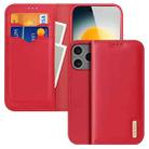 For iPhone 17 Pro DUX DUCIS Hivo Series Cowhide + PU + TPU Flip Phone Case(Red) - 1