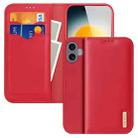 For iPhone 17 DUX DUCIS Hivo Series Cowhide + PU + TPU Flip Phone Case(Red) - 1