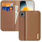 For iPhone 17 Air DUX DUCIS Hivo Series Cowhide + PU + TPU Flip Phone Case(Brown) - 1