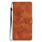 For Google Pixel 9a Flower Butterfly Embossing Pattern Leather Phone Case(Brown) - 2