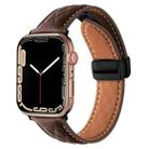 For Apple Watch 8 41mm Folding Buckle Rhombus Leather Watch Band(Coffee) - 1