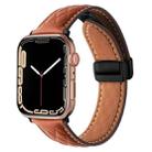 For Apple Watch 8 41mm Folding Buckle Rhombus Leather Watch Band(Brown) - 1