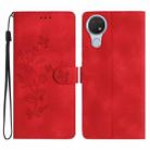 For Nokia 6.2 / 7.2 Flower Butterfly Embossing Pattern Leather Phone Case(Red) - 1