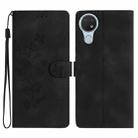 For Nokia 6.2 / 7.2 Flower Butterfly Embossing Pattern Leather Phone Case(Black) - 1