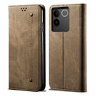 For vivo S17e Denim Texture Flip Leather Phone Case(Khaki) - 1