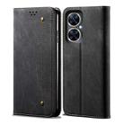 For vivo Y78 5G Denim Texture Flip Leather Phone Case(Black) - 1