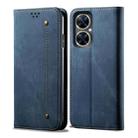 For vivo Y78 5G Denim Texture Flip Leather Phone Case(Blue) - 1