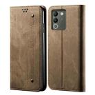 For vivo Y200 Denim Texture Flip Leather Phone Case(Khaki) - 1