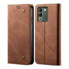 For vivo Y200 Denim Texture Flip Leather Phone Case(Brown) - 1