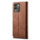 For vivo Y200 Denim Texture Flip Leather Phone Case(Brown) - 3