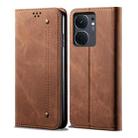 For vivo iQOO Neo9 Pro / Neo9 Denim Texture Flip Leather Phone Case(Brown) - 1