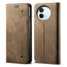 For vivo V30E 5G Global Denim Texture Flip Leather Phone Case(Khaki) - 1