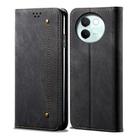 For vivo V30E 5G Global Denim Texture Flip Leather Phone Case(Black) - 1