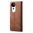 For vivo S19 Denim Texture Flip Leather Phone Case(Brown) - 3