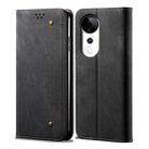 For vivo S19 Denim Texture Flip Leather Phone Case(Black) - 1