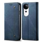 For vivo S19 Denim Texture Flip Leather Phone Case(Blue) - 1