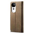 For vivo S19 Pro Denim Texture Flip Leather Phone Case(Khaki) - 3