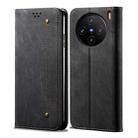 For vivo X100 Ultra Denim Texture Flip Leather Phone Case(Black) - 1