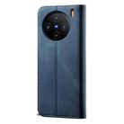 For vivo X100 Ultra Denim Texture Flip Leather Phone Case(Blue) - 3